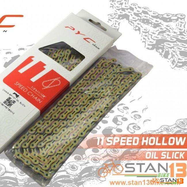 Chain PYC SP1101 HOLLOW Oil Slick 11 Speed HOLLOW Chain Ultra Light Chain