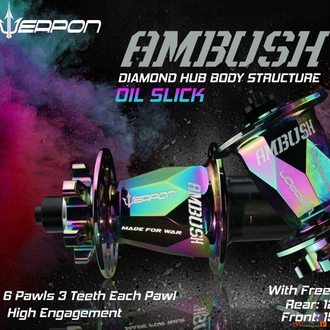 Hub Weapon Ambush 2.0 6 Pawls 3 Teeth Each Diamond Design OIL SLICK Color